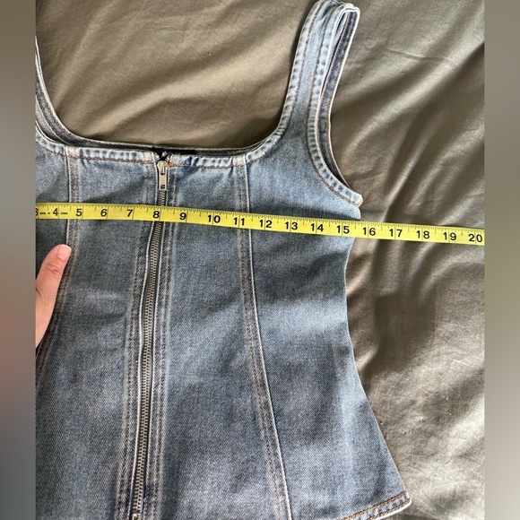 Nasty Gal Denim Corset and Baggy Jeans Set Womens 4 Loose Fit Y2K Baddie jnco - Picture 10 of 11